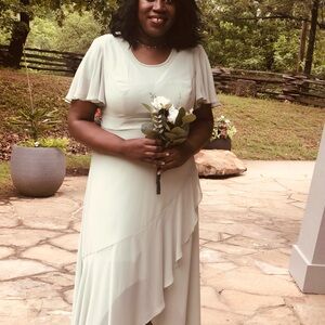 Charming Chiffon Bridesmaid Dress with Lotus Leaf Hemline